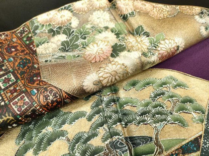 平和屋着物▼TOKI志すい キモノモードオリジナルブランド 黒留袖 地紙花鳥文 暈し染 金銀彩 正絹 逸品 DABC6681fe