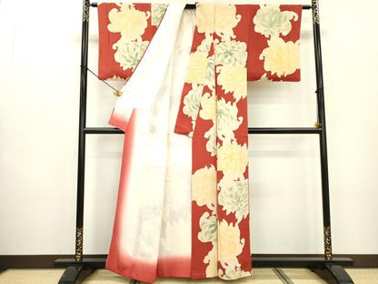 平和屋着物▼上質な小紋 地紋起こし 乱菊 正絹 逸品 DABC6682fe