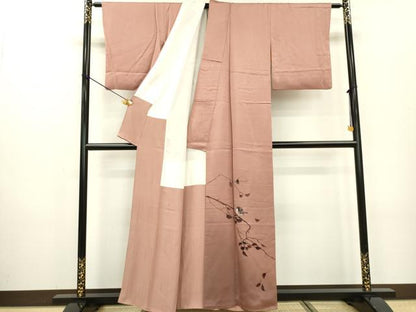 平和屋着物▼豪華色留袖 作家物 手描き 枯木に鳥 暈し染 正絹 逸品 DABC6729fe