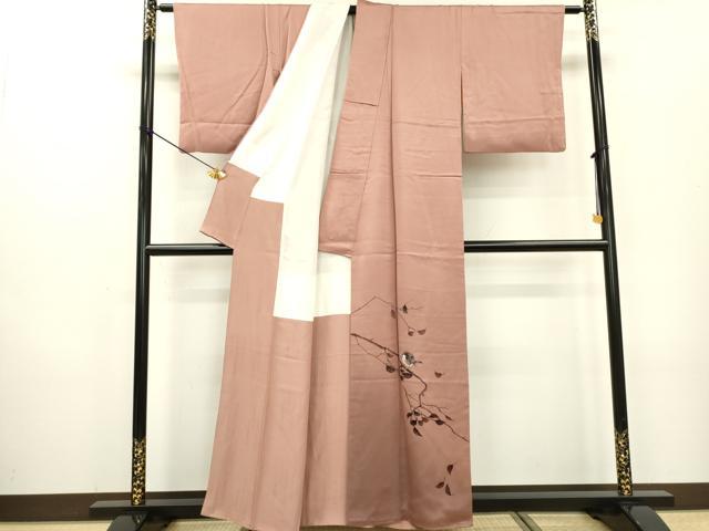 平和屋着物▼豪華色留袖 作家物 手描き 枯木に鳥 暈し染 正絹 逸品 DABC6729fe