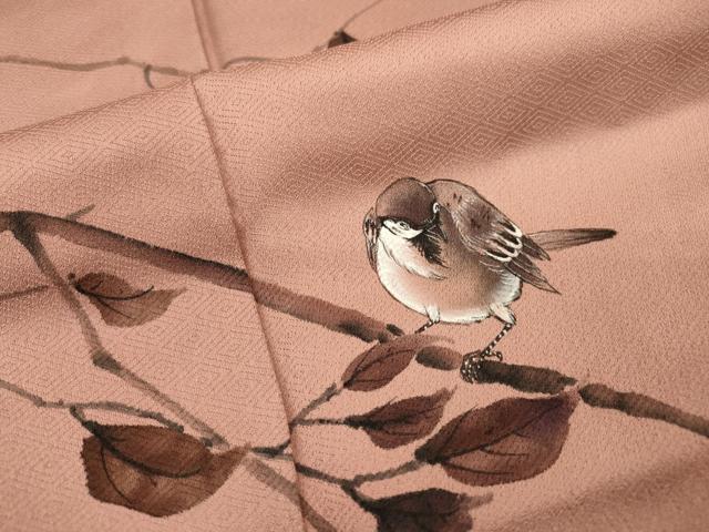 平和屋着物▼豪華色留袖 作家物 手描き 枯木に鳥 暈し染 正絹 逸品 DABC6729fe