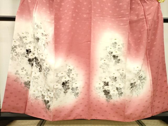 平和屋着物▼訪問着 手描き 菊 暈し染 金彩 正絹 逸品 DABC6740fe