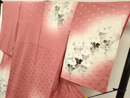 平和屋着物▼訪問着 手描き 菊 暈し染 金彩 正絹 逸品 DABC6740fe