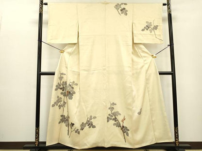 平和屋着物▼訪問着 手描き 枝花 西武扱い 正絹 逸品 DABC6749fe