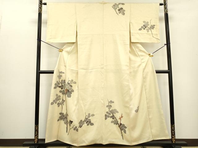 平和屋着物▼訪問着 手描き 枝花 西武扱い 正絹 逸品 DABC6749fe
