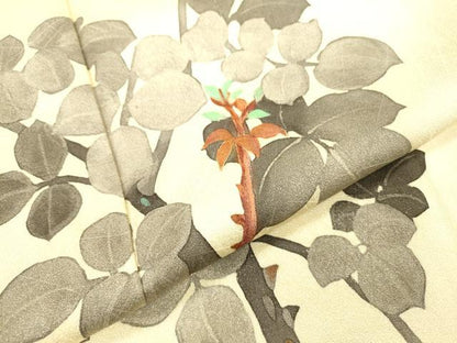 平和屋着物▼訪問着 手描き 枝花 西武扱い 正絹 逸品 DABC6749fe