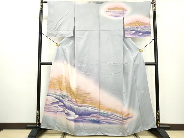 平和屋着物▼訪問着 作家物 風景文 暈し染 金彩 正絹 逸品 DABC6772fe