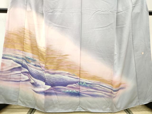 平和屋着物▼訪問着 作家物 風景文 暈し染 金彩 正絹 逸品 DABC6772fe