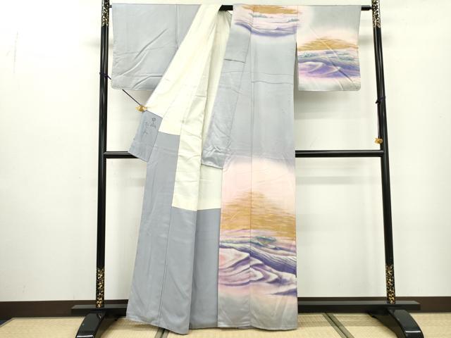 平和屋着物▼訪問着 作家物 風景文 暈し染 金彩 正絹 逸品 DABC6772fe