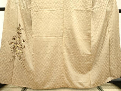 平和屋着物▼豪華色留袖 総刺繍 洋花唐草文 金糸 正絹 逸品 DABC6776fe