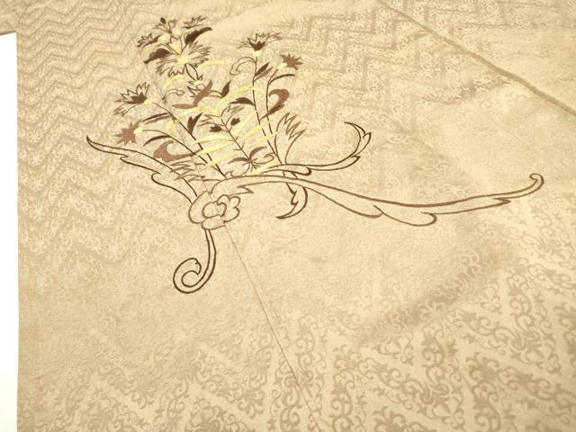 平和屋着物▼豪華色留袖 総刺繍 洋花唐草文 金糸 正絹 逸品 DABC6776fe