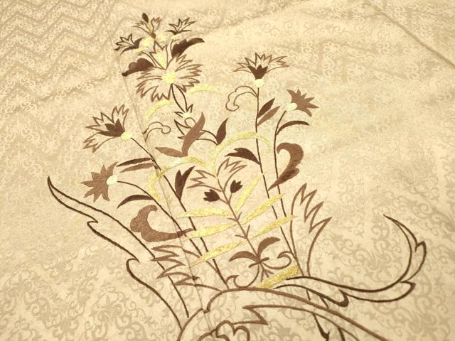 平和屋着物▼豪華色留袖 総刺繍 洋花唐草文 金糸 正絹 逸品 DABC6776fe
