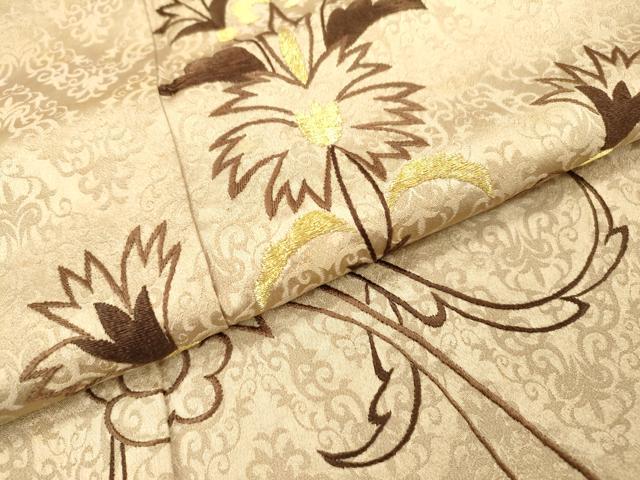 平和屋着物▼豪華色留袖 総刺繍 洋花唐草文 金糸 正絹 逸品 DABC6776fe