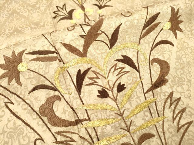 平和屋着物▼豪華色留袖 総刺繍 洋花唐草文 金糸 正絹 逸品 DABC6776fe
