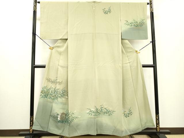 平和屋着物▼訪問着 手描き 草花 暈し染 正絹 逸品 DABC6799fe