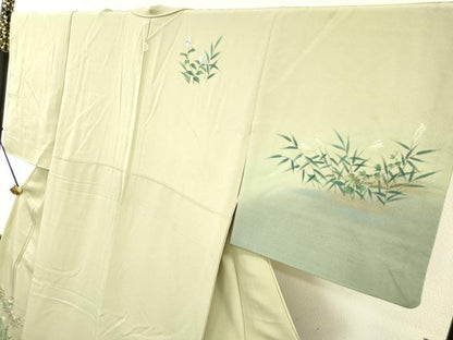 平和屋着物▼訪問着 手描き 草花 暈し染 正絹 逸品 DABC6799fe