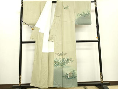 平和屋着物▼訪問着 手描き 草花 暈し染 正絹 逸品 DABC6799fe