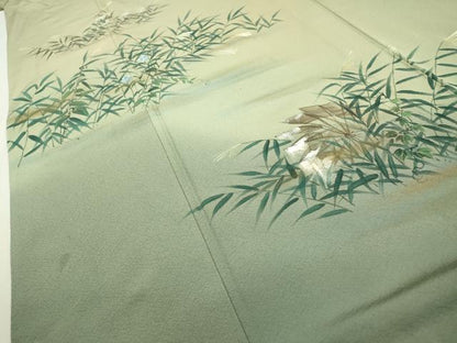 平和屋着物▼訪問着 手描き 草花 暈し染 正絹 逸品 DABC6799fe