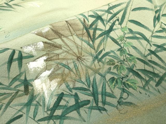 平和屋着物▼訪問着 手描き 草花 暈し染 正絹 逸品 DABC6799fe