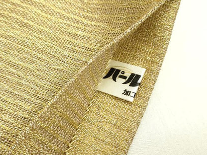 平和屋着物▽太鼓柄袋帯 スリーシーズン 春夏秋 櫛織 七宝霞文 金銀糸 正絹 逸品 DABC6823fe