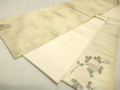 平和屋着物▼太鼓柄袋帯 螺鈿箔 菊 金彩 正絹 逸品 DABC6828fe