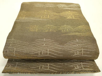 平和屋着物▽両面　六通柄袋帯　スリーシーズン　春夏秋　龍　金糸　正絹　逸品　DABC6831fe