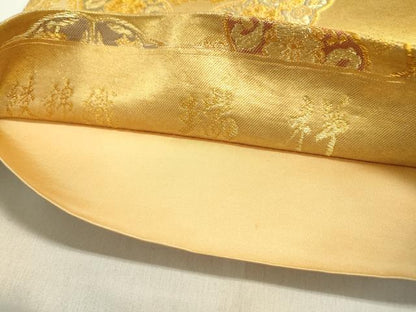 平和屋着物▼六通柄袋帯　綾錦織　草木染　瑞祥　金糸　引箔　正絹　逸品　DABC6846fe