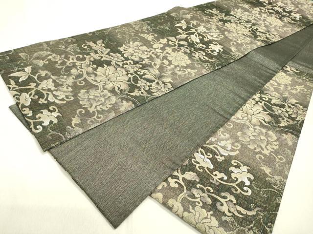 平和屋着物▽六通柄袋帯 スリーシーズン 春夏秋 櫛織 更紗花唐草文 金糸 ますいわ屋扱い 正絹 逸品 DABC6850fe