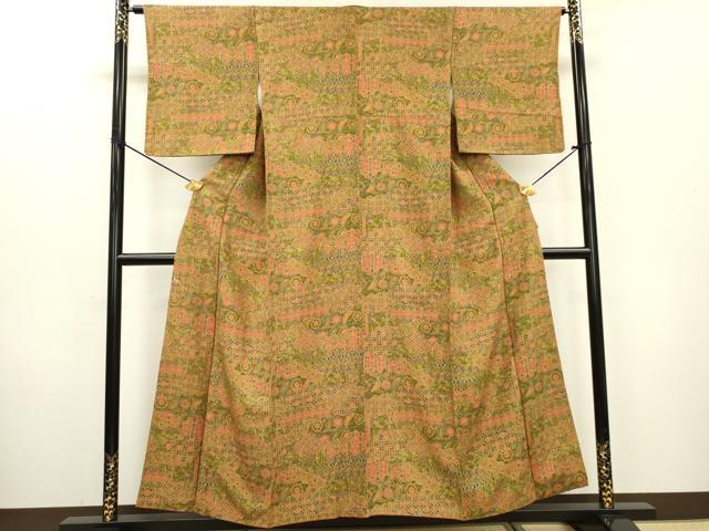 平和屋着物■上質な小紋 吉祥花文 正絹 逸品 DABC6861fe