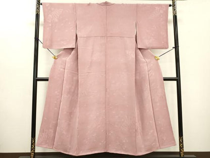平和屋着物■上質な色無地 屏風梅地紋 撫子色 正絹 逸品 DABC6879fe