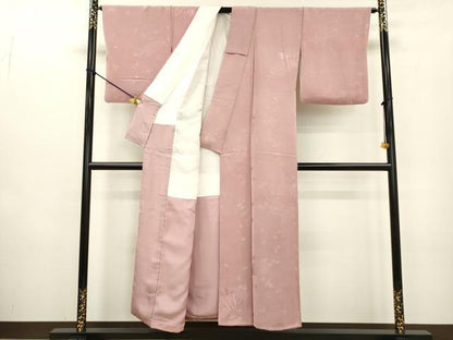 平和屋着物■上質な色無地 屏風梅地紋 撫子色 正絹 逸品 DABC6879fe