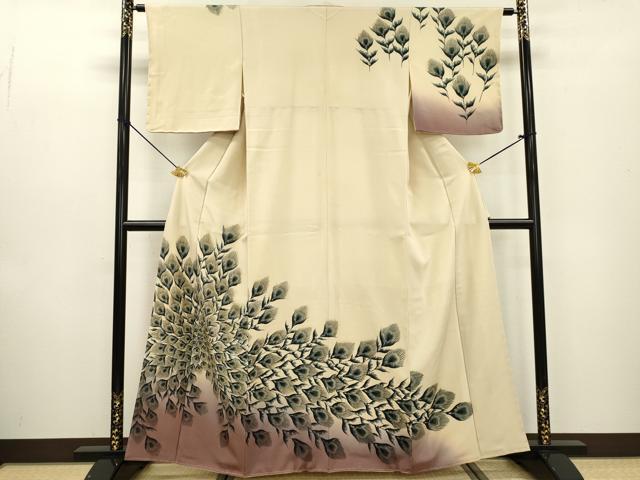 平和屋着物■訪問着 孔雀羽文 暈し染 金彩 正絹 逸品 DABC6884fe