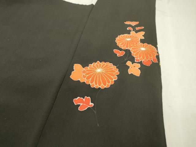 平和屋着物■豪華黒留袖　駒刺繍　花籠文　金彩　正絹　逸品　DABC6888fe