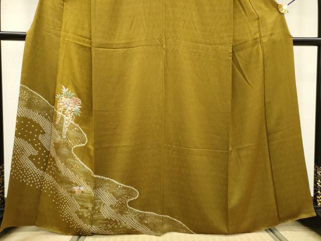 平和屋着物■訪問着 駒刺繍 絞り 藤花房花毬文 金彩 正絹 逸品 DABC6889fe