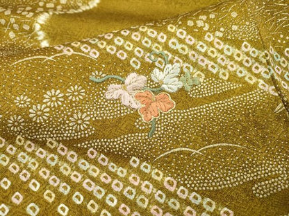 平和屋着物■訪問着 駒刺繍 絞り 藤花房花毬文 金彩 正絹 逸品 DABC6889fe