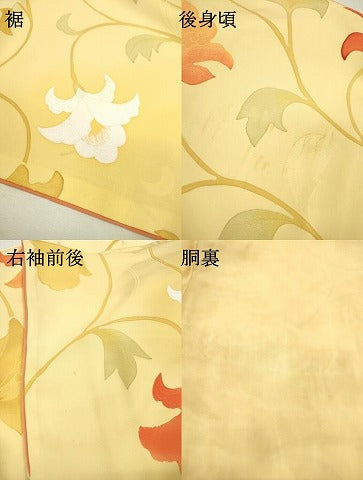 平和屋着物▼上質な小紋 地紋起こし 花唐草文 暈し染 正絹 逸品 DABC6903fe