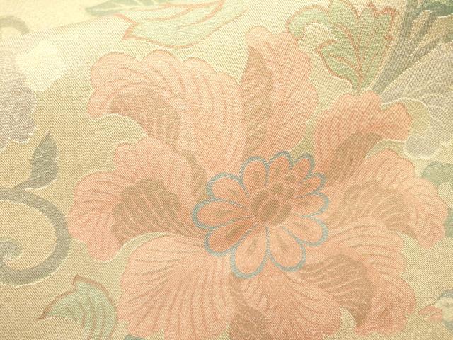 平和屋着物▼六通柄袋帯 花鳥唐草文 金糸 正絹 逸品 DABC6952fe