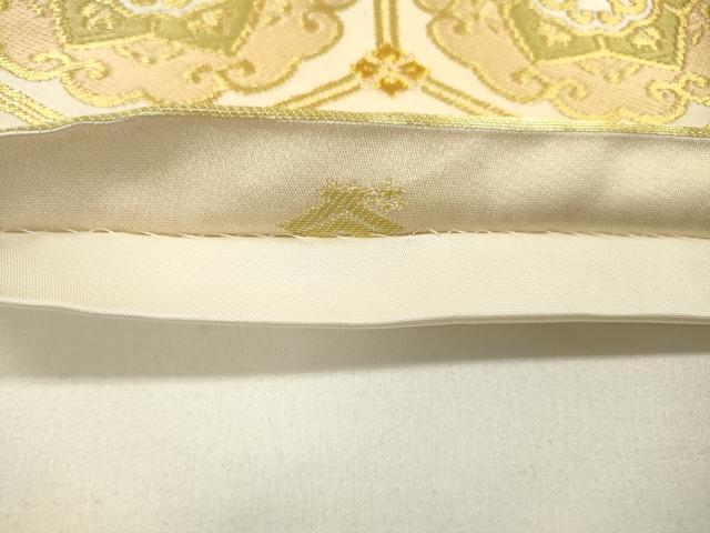 平和屋着物●西陣の名門　本家加納　六通柄袋帯　唐織　正倉院亀甲花文　金糸　正絹　逸品　未使用　DABC6983fe