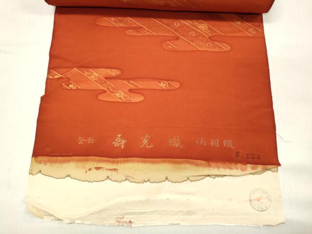 平和屋着物▼羽織・コート　反物　羽尺　寿光織　エ霞取り花文　逸品　未使用　DABC7065we