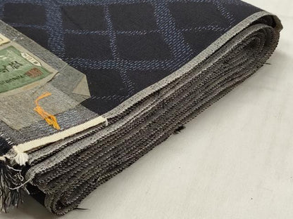 平和屋着物●結城紬　反物　着尺　菱文　証紙付き　逸品　未使用　DABC7331we