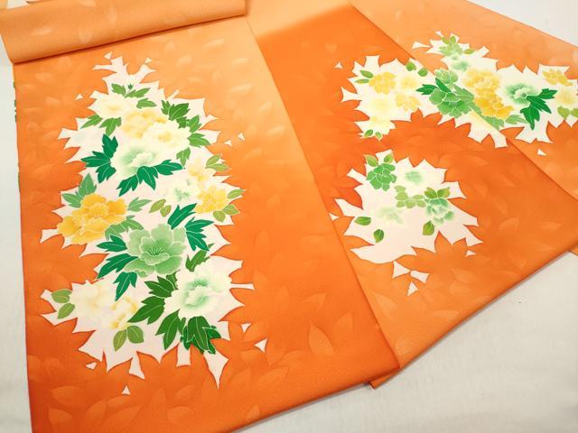 平和屋着物▼付下げ 反物 着尺 草花文 牡丹 暈し染め 逸品 未使用 DABC7450we