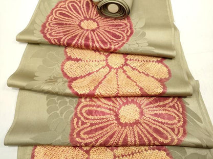 平和屋着物▼羽織・コート 解き反物 羽尺 絞り 舞花文 逸品 DABC7458we