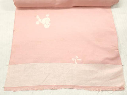 平和屋着物●紬　反物　着尺　プードル　犬　リボン　逸品　未使用　DABC7511we
