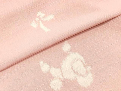 平和屋着物●紬　反物　着尺　プードル　犬　リボン　逸品　未使用　DABC7511we