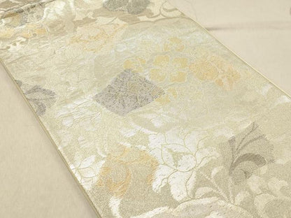 平和屋着物◎六通柄袋帯　花唐草文　金銀糸　正絹　逸品　DABC7532ya