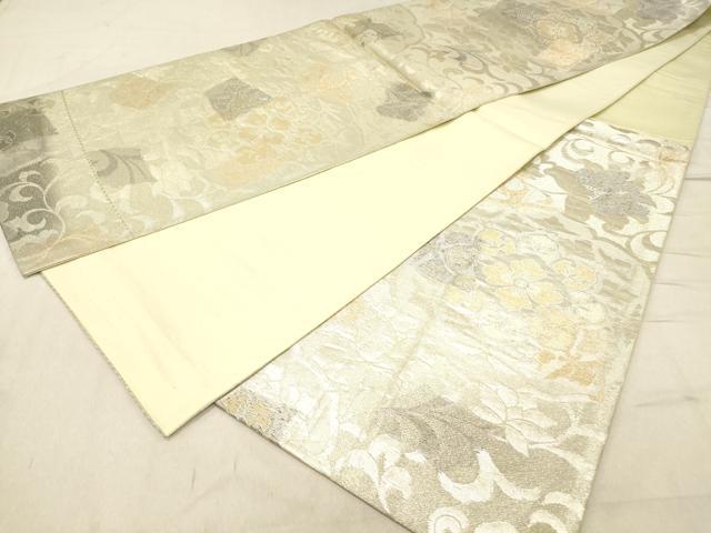 平和屋着物◎六通柄袋帯　花唐草文　金銀糸　正絹　逸品　DABC7532ya