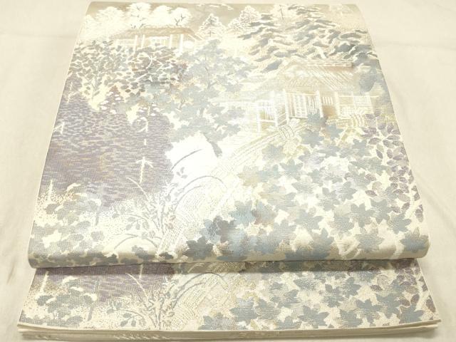 平和屋着物◎六通柄袋帯　光悦寺　金銀糸　正絹　逸品　DABC7557ya