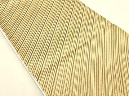 平和屋着物◎両面　全通柄袋帯　斜縞　金銀糸　正絹　逸品　DABC7563ya