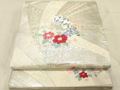 平和屋着物◎六通柄袋帯　エレガンス　金銀糸　正絹　逸品　DABC7569ya