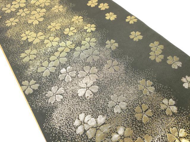 平和屋着物◎両面　全通柄袋帯　唐織　源氏車文　金糸　正絹　逸品　DABC7586ya
